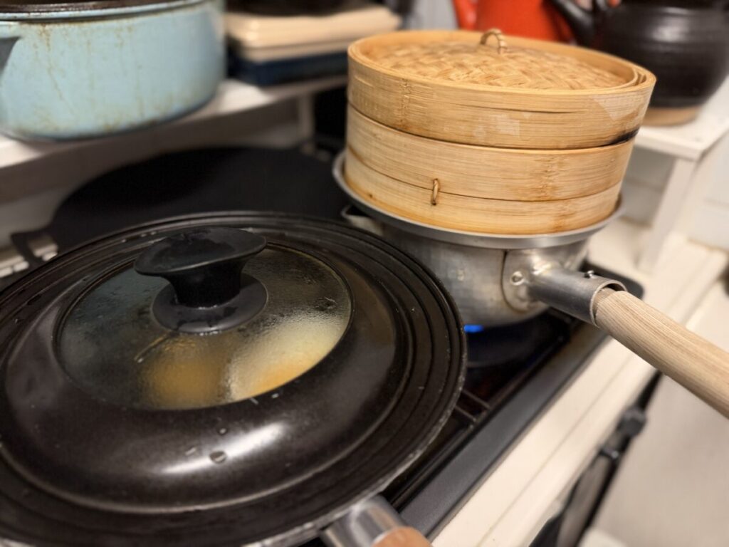蒸し器VSフライパン