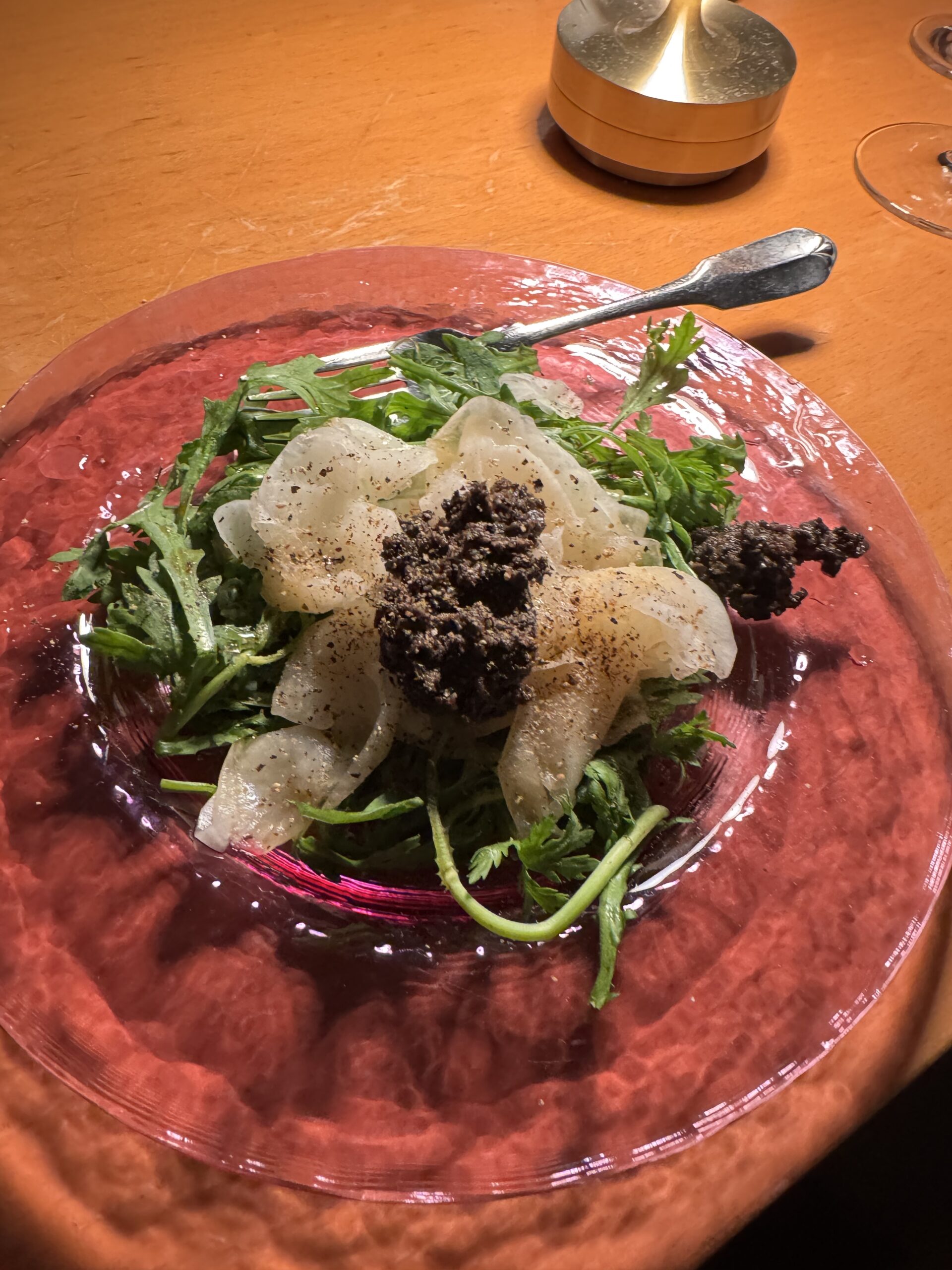 大根のゆず絞りのトリュフ添えはご褒美ディナーの前菜としてぴったりです