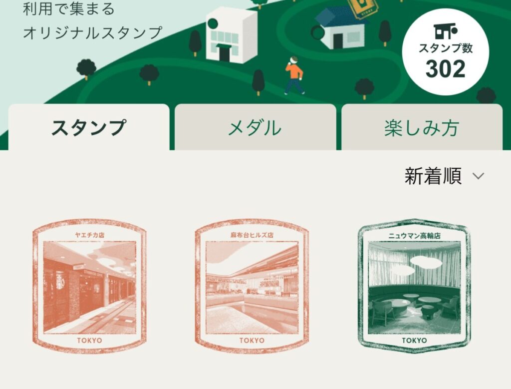 スターバックス３００店舗以上訪問