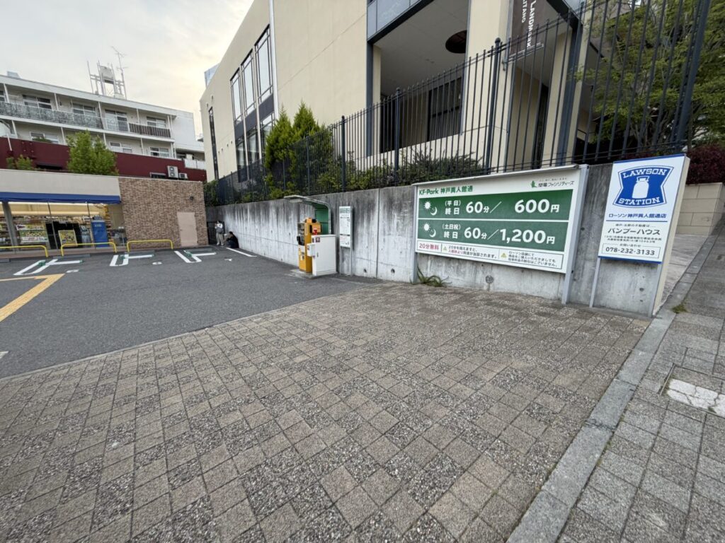 神戸北野異人館スターバックスの近くの駐車場